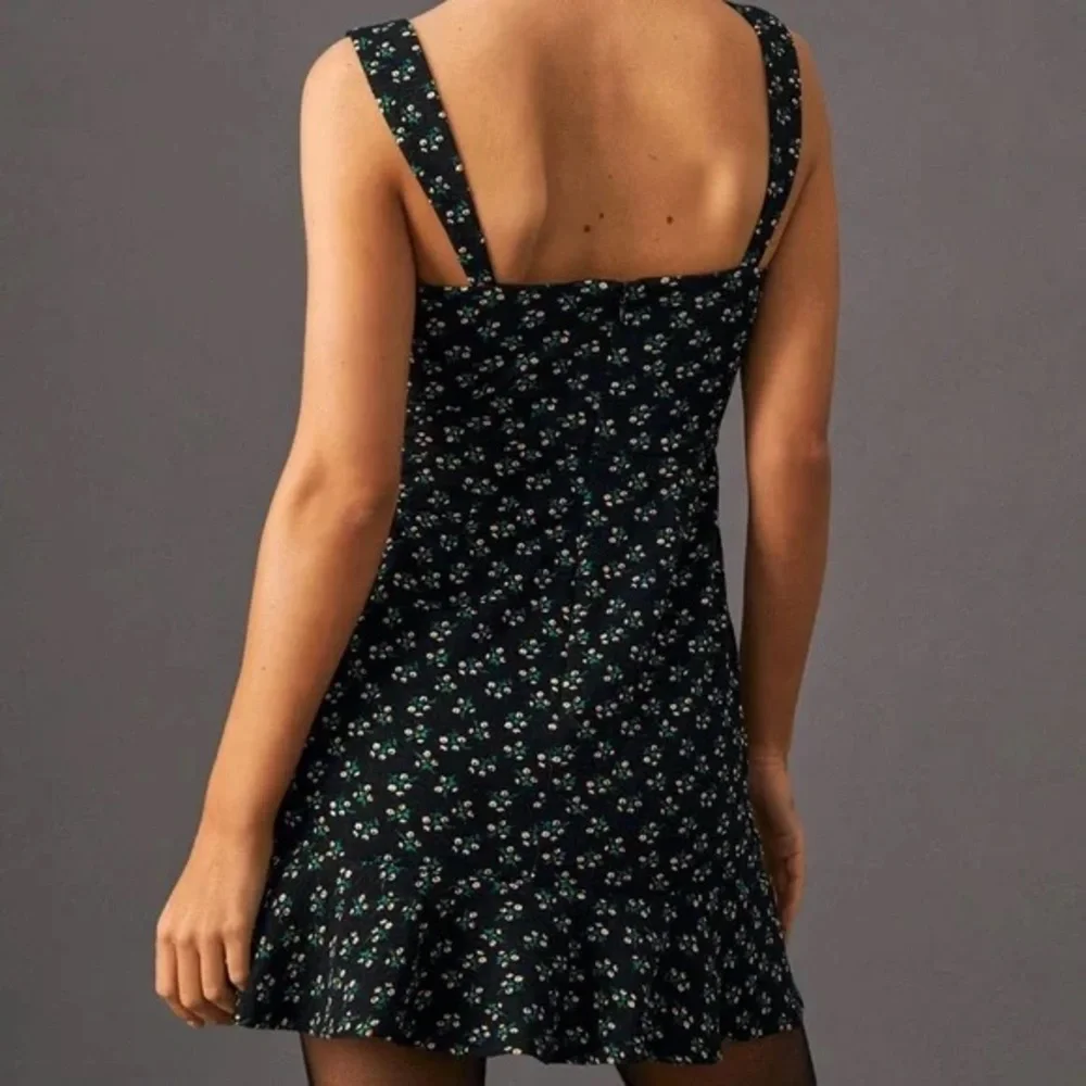 Anthropologie Hutch Ditsy Floral Corset Mini Dress Black womens M - Picture 2 of 12